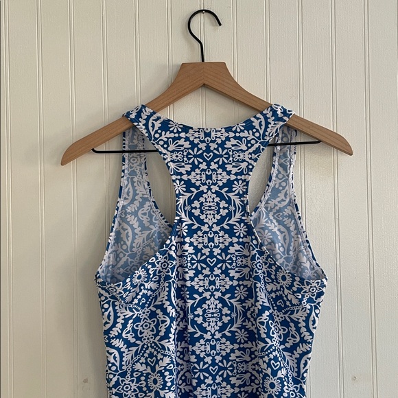 Seraphine Blue and White Maternity One-Piece Swimsuit - Picture 6 of 10